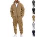 Men's Casual Sportswear Workwear Trendy Loose Fit Fleece Lined Heavyweight Fleece Jacket And Pants Set For Winter_viptrois.com