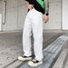 New Jacquard Full Print Jeans Men's Loose Straight Washed Casual Versatile Pants_viptrois.com