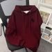 Premium Fleece-Lined Hoodie – Oversized Streetwear With Bold Letter Print (Wine Red/Black/Navy)_viptrois.com