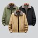Men's Fleece-Lined Winter Jacket – Heavyweight Cotton Shell With Sherpa Interior (M-4XL, Black/Army Green/Khaki)_viptrois.com