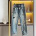 Men's Clothing Fashionable Embroidered Jeans High Street Slim Fit Slim Fit Embroidered Jeans - Stylish High Street Denim Pants With Artistic Details_viptrois.com