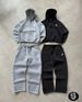 Men's Clothing Hooded Embroidered Zip-up Pocket With A Drawstring/cord (on The Hood)Trendy Sweatshirt Set, With Straight-leg Sweatpants, Y2K Style._viptrois.com