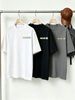 100% Cotton Men's 3-Pack T-shirts Mixxi Text With Daisy Floral Print Crew Neck Short Sleeve Casual Tops In Black White Gray_viptrois.com