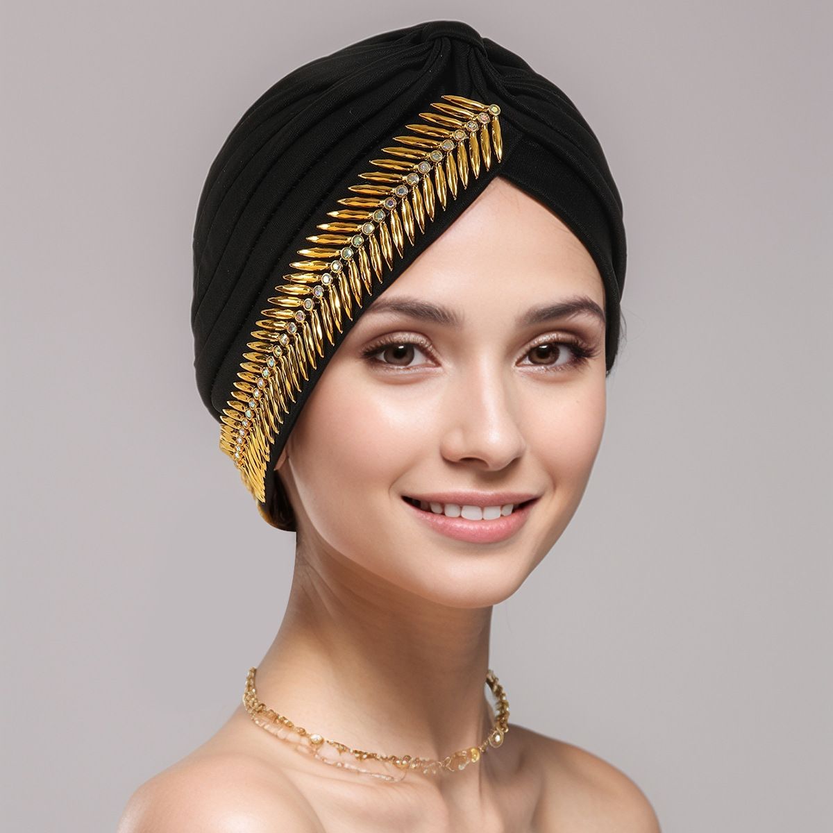 New Fashion Elastic Breathable Watermelon Hat With Diamonds On The Side Ladies' Baotou Hat Chemotherapy Hat Wholesale Direct Sales_viptrois.com