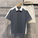Men's Clothing New Color Matching Loose Half Zipper Short Sleeved Tops Summer Casual Polo Shirt Tops_viptrois.com
