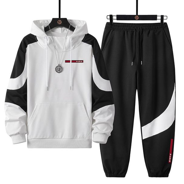 Men's Clothing Summer Ice Silk Leisure Suit Men's Long Sleeved Sweater Sportswear Trendy Fashion Two Piece Suit_viptrois.com