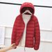 2023 Autumn and Winter New Thin Down Jacket Women Thin Seamless Couple Short Fashion Hooded Jacket Women_viptrois.com