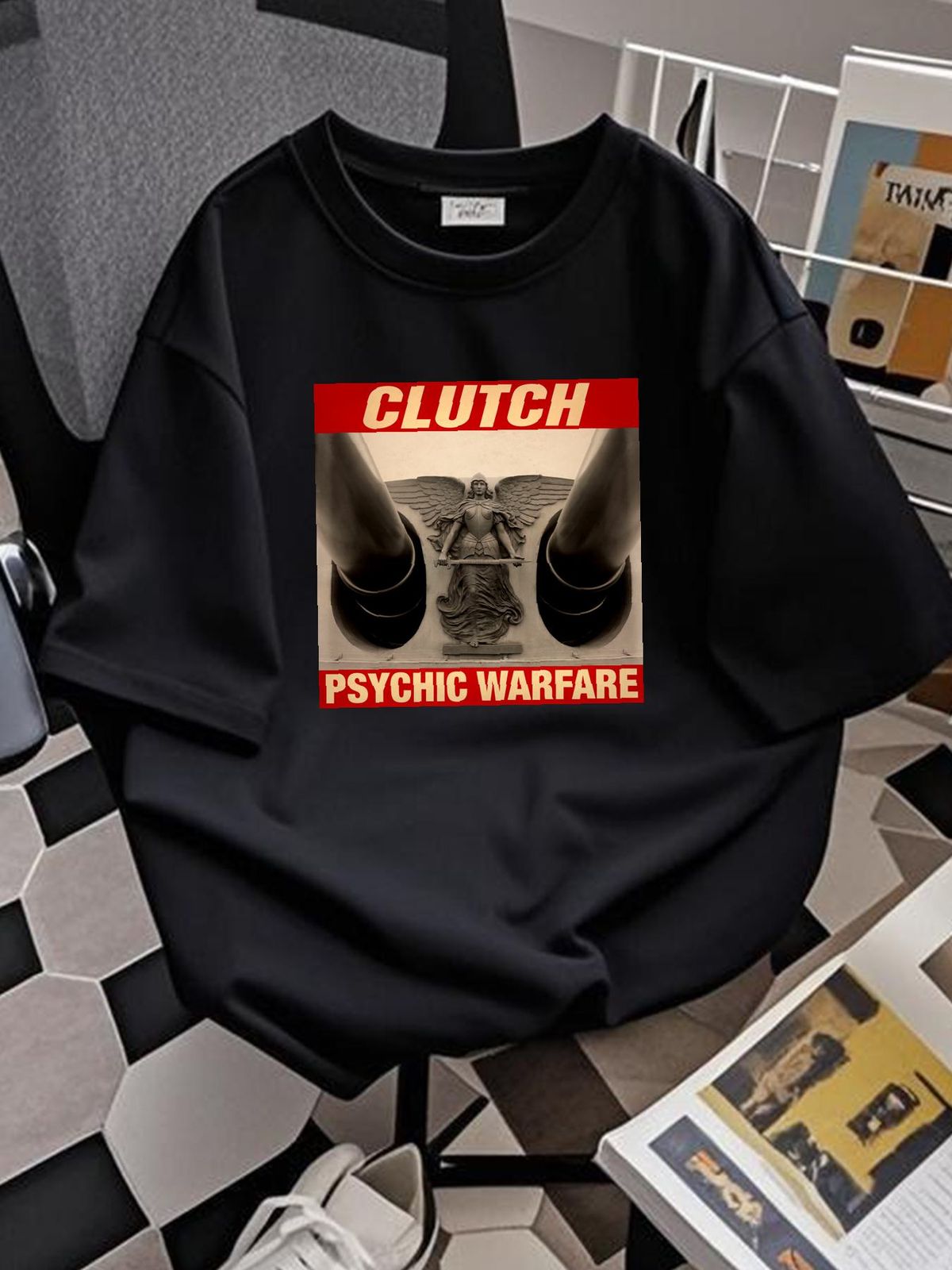 CLUTCH PSYCHIC WARFARE NEW BLACK T SHIRT Streetwear Fashion Top For Everyday Wear Homme Slightly Stretched Casual Stylish Soft Summer Versatile_viptrois.com