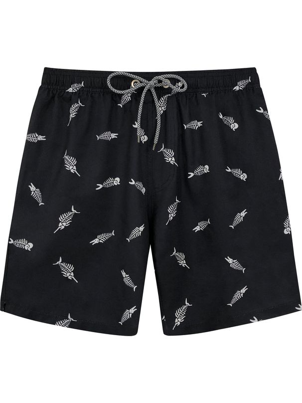 Loose Surf Printed Plus Size Men's Four-Quarter Beach Shorts With Inner Lining_viptrois.com