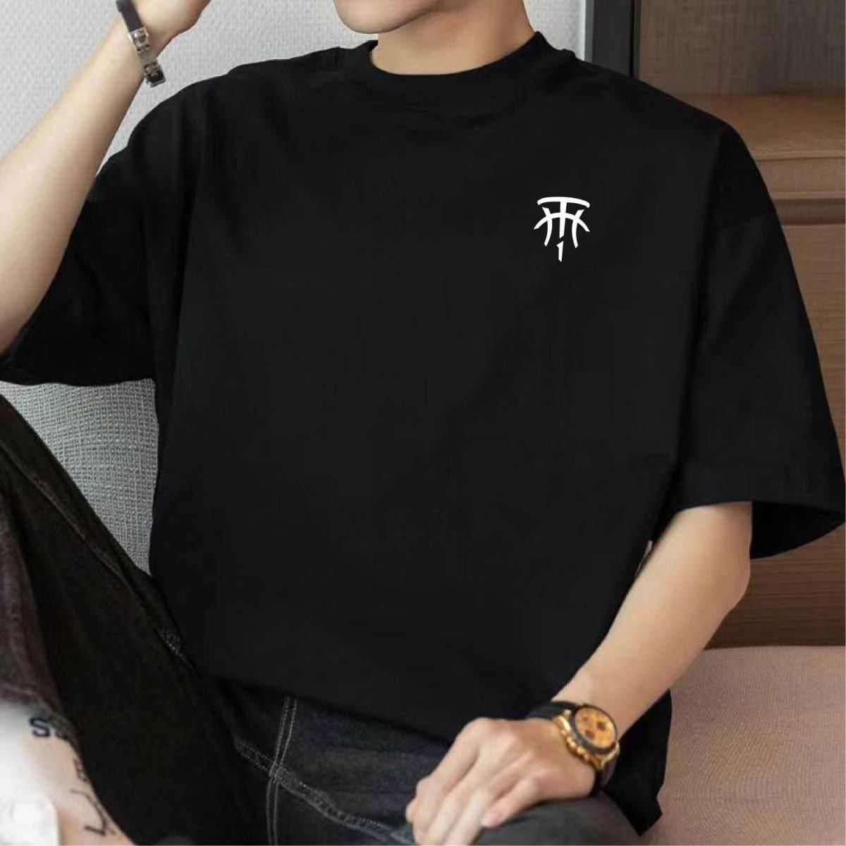 Trendy Loose Fashion Summer Top American Style New Men And Women Short Sleeve T-Shirt Printed Cotton Crew Neck_viptrois.com