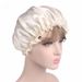 women's satin nightcap anti hair loss hair care hat personalized wood ear brim lazy sleep no heat nightcap_viptrois.com