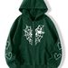 Unisex Spider Web Heart Print Fleece Zip-Up Hoodie – Cozy & Stylish Pullover For Fall/Winter_viptrois.com