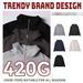 Unisex Heavyweight Fleece-Lined Hooded Jacket, High Neck Zip-Up, 420g Warm Winter Coat, Loose Fit Casual Outerwear_viptrois.com