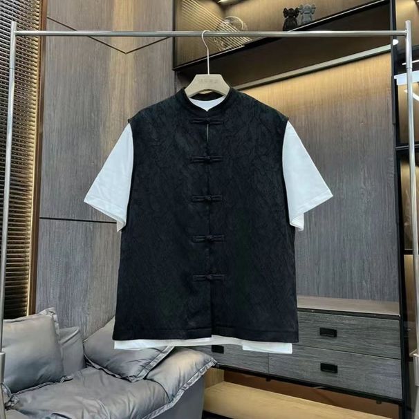 New Chinese-style Trendy Men's Jacket For Spring Summer, Fashionable And Stylish Knitted Jacquard Loose Casual Versatile_viptrois.com
