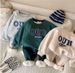 Children's clothing Children's round neck sweatshirt suit casual autumn and winter new suit long-sleeved letter thick sweatshirt suit trend_viptrois.com