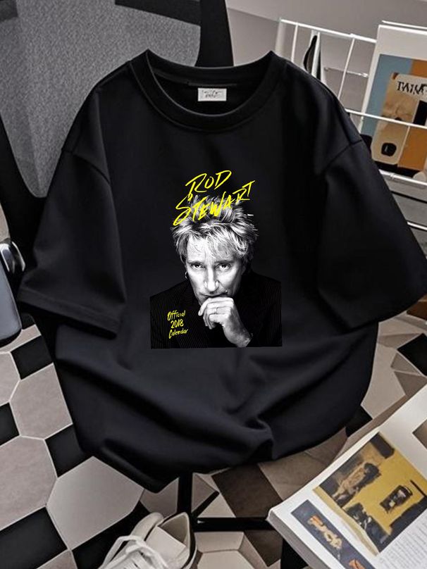 Hot Rod Stewart Tour 2018 Christmas T Shirt For Family Cotton 1CM158 Unisex Versatile Top For Everyday Wear Soft Stretched Summer Homme Casual_viptrois.com