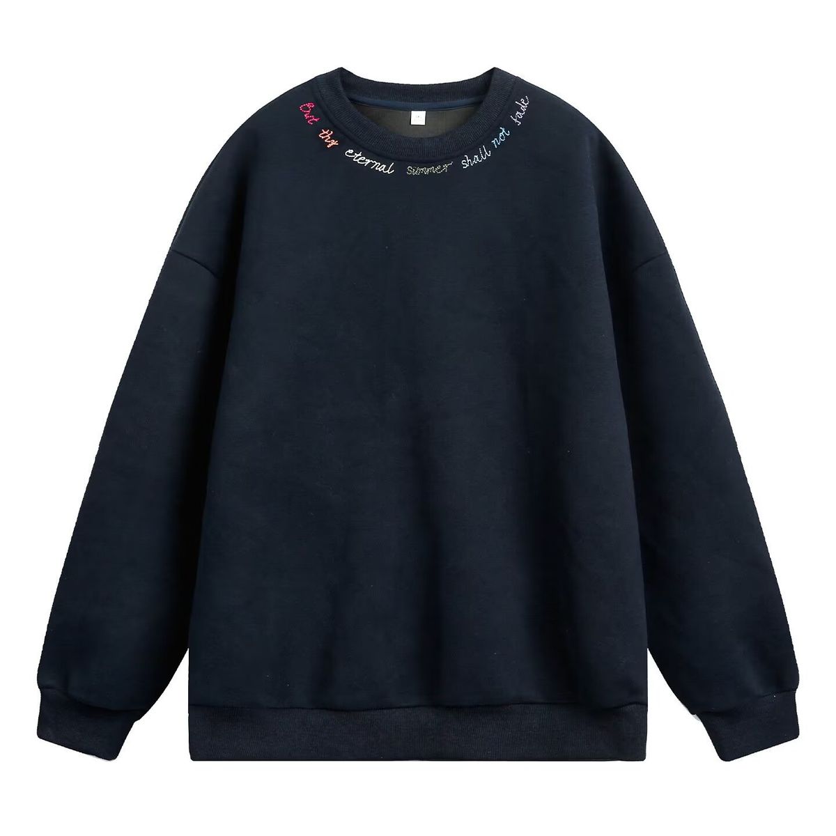 Vintage Heavyweight Crewneck Sweatshirt – Oversized Letter Print Unisex Hoodie (Black/Navy/Ash, M-5XL, Fleece-Lined)_viptrois.com