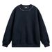 Vintage Heavyweight Crewneck Sweatshirt – Oversized Letter Print Unisex Hoodie (Black/Navy/Ash, M-5XL, Fleece-Lined)_viptrois.com