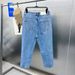 Men's Clothing Blue Washed Jeans Tapered 3D Cut Fashion Casual Denim Pants _viptrois.com