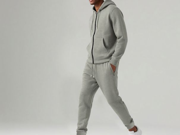 Men's Fleece Hoodie & Jogger Set - Soft Cotton Winter Warm Two-Piece Outfit For Casual Comfort_viptrois.com