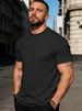 2026 Summer Solid-color Round-neck Cotton Casual Sports Solid-color Simple Top Short Sleeve Men's Shirt_viptrois.com