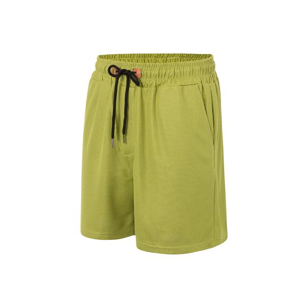 Men's Sports Casual Shorts Cross Border Waffle Solid Color Four Point Pants_viptrois.com