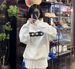 Cross-Border Foreign Trade Correct Version GOODBRAND Rhinestone Handmade Distressed Unisex Hoodie Loose Fit Hooded_viptrois.com