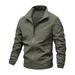 Men's Lightweight Hooded Jacket With Stand Collar - Slim Fit Casual Sports Coat For Fall & Spring (Black, Dark Gray, Navy, Khaki, Army Green)_viptrois.com
