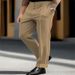 Men's Clothing Men's Formal Fashion Business Casual Solid Color Twill Button Suit Pants_viptrois.com