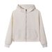 Men's Clothing Hooded High-Neck Zip-Up Sweatshirt For Women - Soft Cotton Fleece Pullover, Relaxed Fit, Short Length, Casual Streetwear_viptrois.com
