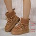 Large-size thick soled cross-strap snow boots 2024 new thick mid-tube but knee warm women's boots_viptrois.com
