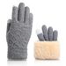 Wool knit touch screen gloves men's winter fleece thickened outdoor cold warm gloves_viptrois.com
