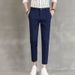 Men's Clothing Drape Trousers Nine Point Slim Summer Khaki Trousers Trendy Slim Fit Suit Straight Casual Trousers_viptrois.com