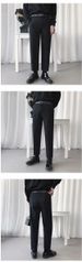 Suit Pants Men's Straight Hong Kong Style Nine-point Pants, Small Pants, Casual Pants, Korean Version Of Trendy Slim Pants Men's_viptrois.com