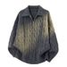 Autumn And Winter New Lapel Half Zip Fried Dough Twists Sweater Loose Outer Sweater Men_viptrois.com