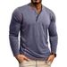 Men's Clothing Autumn And Winter Large Size Men's Long Sleeve T Shirt Men's Shirt Four Button Top_viptrois.com