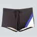 Men's Boxer Drawstring Side Contrast Color Design Lace Up Tight Sports Casual Swimming Trunks_viptrois.com