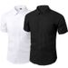 Pulse Pulse Men Long Sleeve Non-Iron Business Formal Slim Fit Korean Style Professional Office Men's White Casual Suit Shirt_viptrois.com