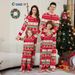 Christmas Santa Deer Snow striped Christmas family dress printed home dress pajamas_viptrois.com