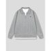 Men's Clothing 2026 Spring/Autumn New Style Faux Two-Piece Pony Embroidered Waffle Casual Collar Sweatshirt_viptrois.com