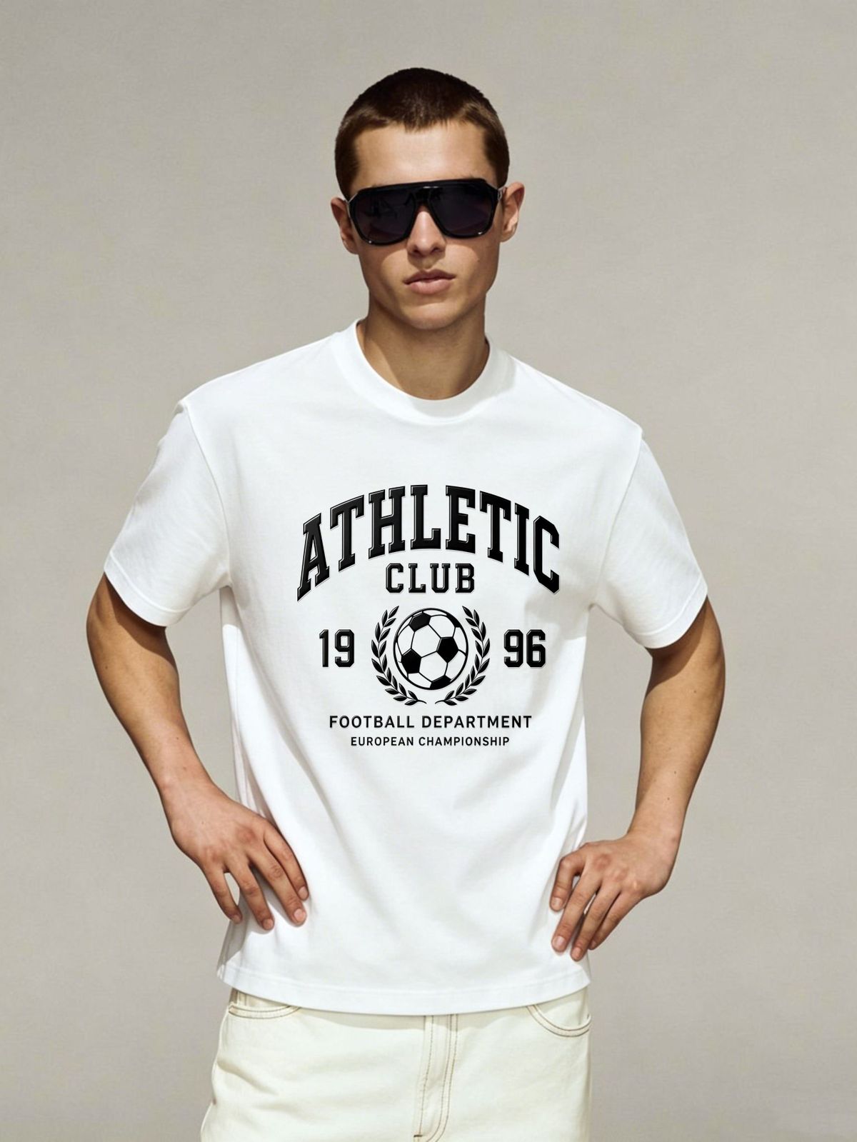 Relaxed Fit Athletic Club 1996 Cotton T-Shirt Men's Everyday Casual Streetwear Tee_viptrois.com