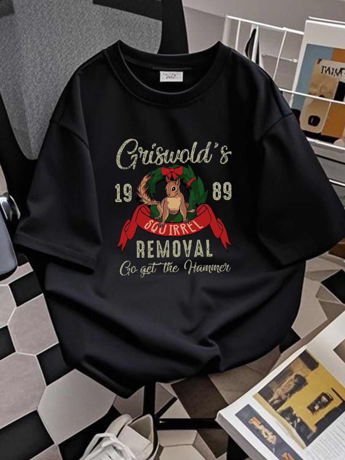 Griswold's Squirrel Removal Funny T-Shirt Christmas Vacation Retro Griswold Xmas Breathable Slightly Streetwear Stretched Casual Comfortable_viptrois.com