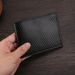 Men's Wallet Card Cases Carbon Fiber Pattern Large Capacity Wallet Multiple Card Slots Simple Style Coin Slot Two Fold Men's Wallet_viptrois.com