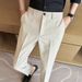 Men's Clothing Casual Nine Point Trousers Summer New Style Drop Feel Trousers Trendy Thin Straight Leg Long Trousers_viptrois.com