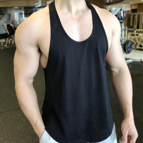 Summer Sports Fitness Tank Top For Men Quick-Dry Stretchy American Style Training Vest Gym Running Shirt_viptrois.com