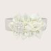 Elastic elastic belt Women's Korean-style large flower decorative belt fashionable all-match wide waist seal dress accessories_viptrois.com