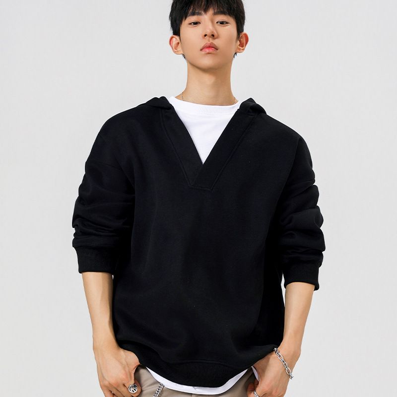 Men's Clothing Fleece Lined Hoodies, Autumn And Winter Patchwork, Two Piece Pullover Style_viptrois.com