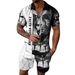 2025d Men's Short Sleeve Shirt With Zipper And Turn-down Collar, 3D Printed Polo Set_viptrois.com