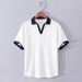 Men's Retro Seagull Collar Polo Shirt Short Sleeve Summer T-Shirt Loose Plus Size Casual Top_viptrois.com