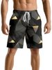 Unbeatable Quality Trdy Brand Fitness, Running, Sports, Basketball Shorts, Creative Fragmts, Geometric Prints, Five Quarter Pants For_viptrois.com